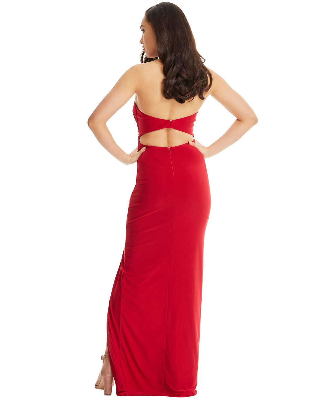 Strapless Evening Dress - Red