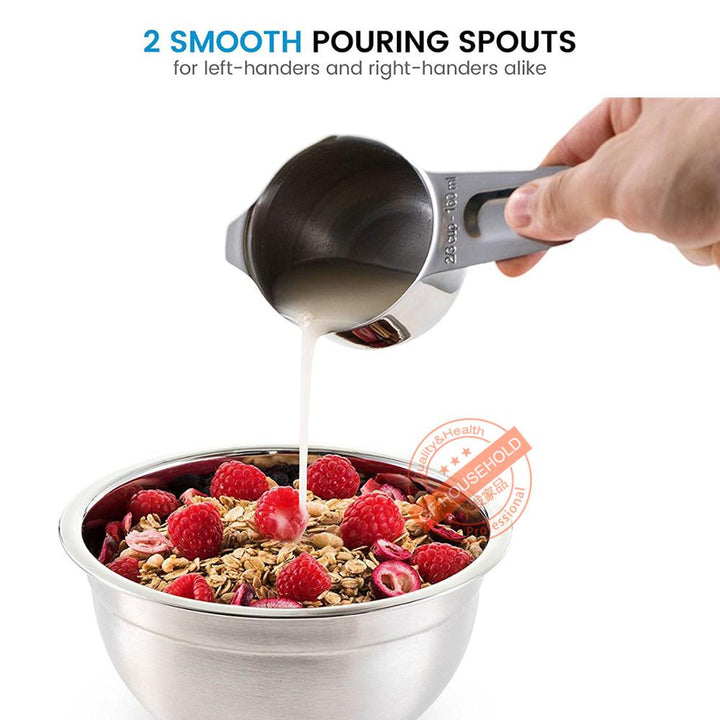 Measuring Cups & Spoons Set - Premium Stainless Steel Measuring Cups and Measuring Spoons for Dry and Liquid Ingredient