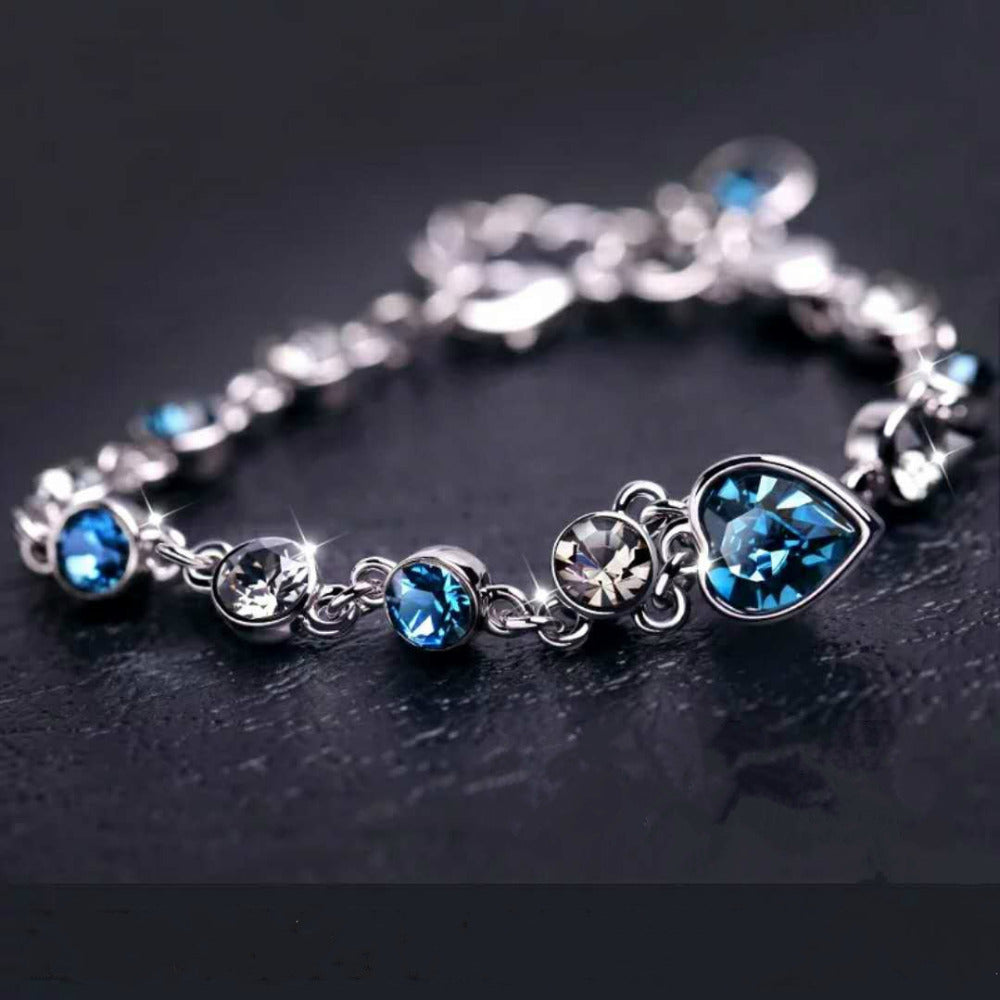 Dropshipping 925 Sterling Silver Sapphire Bracelet for Women Jewelry Pulseira Feminina Bizuteria Female Bracelet Gift for Her