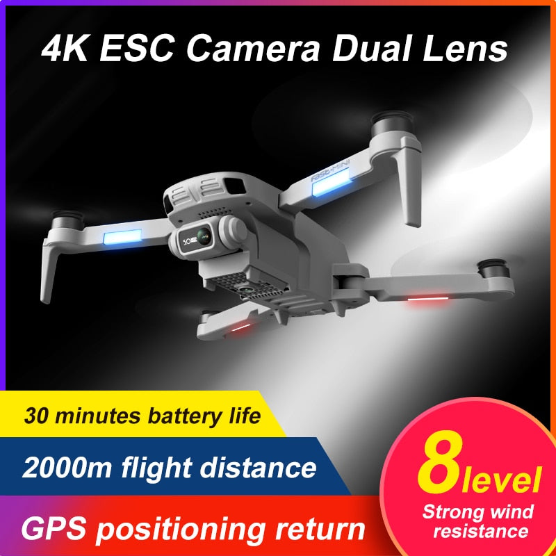 F8 2021 New GPS Drone 4k/6k HD Camera Profession WiFi Fpv Drone Brushless Motor Gray Foldable Quadcopter RC Dron Toys