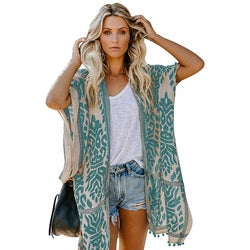 Kimono beach cover up women wear high quality cardigan floral kaftan