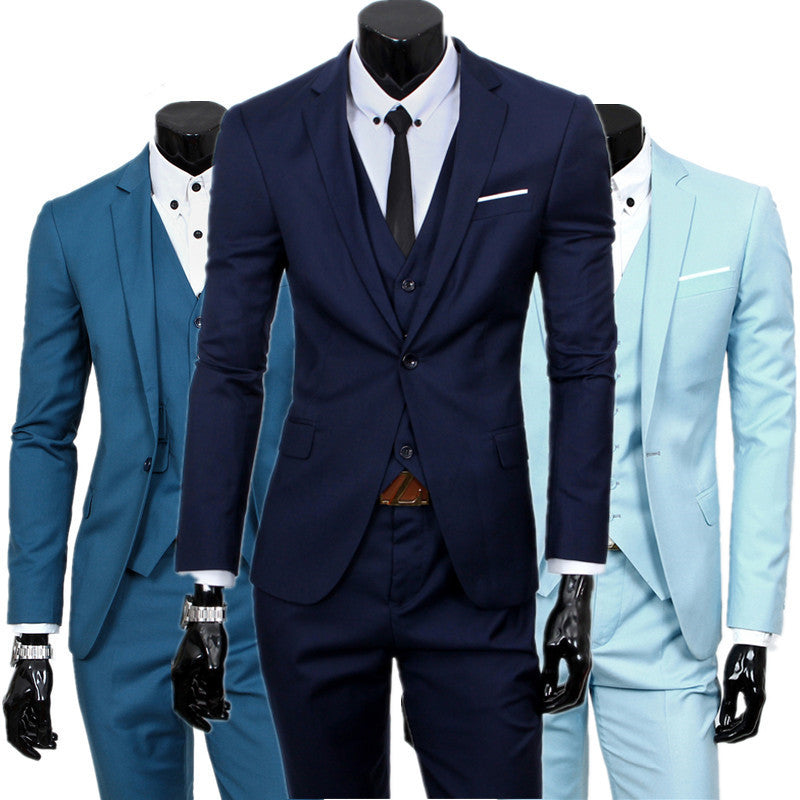 Blazers Pants Vest Set Mens Fashion Three Piece Suit Sets / Male Business Casual Coat Jacket Waistcoat Trousers Blazer