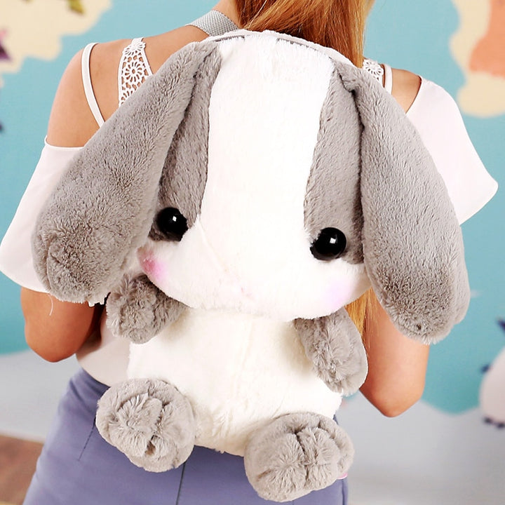 Gifls furry rabbit cartoon plush shoulder bags