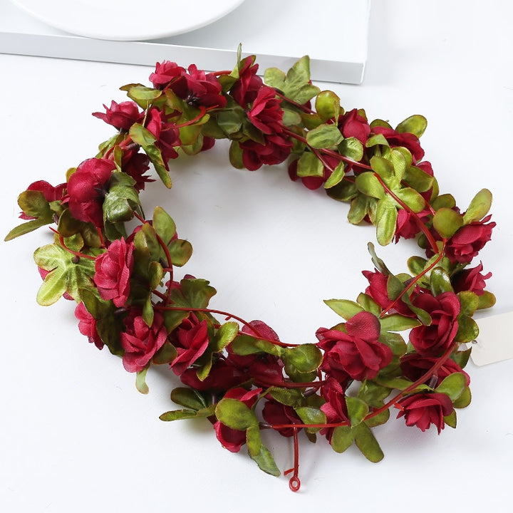 Rose artificial silk flowers garland backdrop decor garden arch plant vine