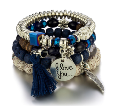 Bohemian multi layer beaded women bracelet trendy bodhi tassel