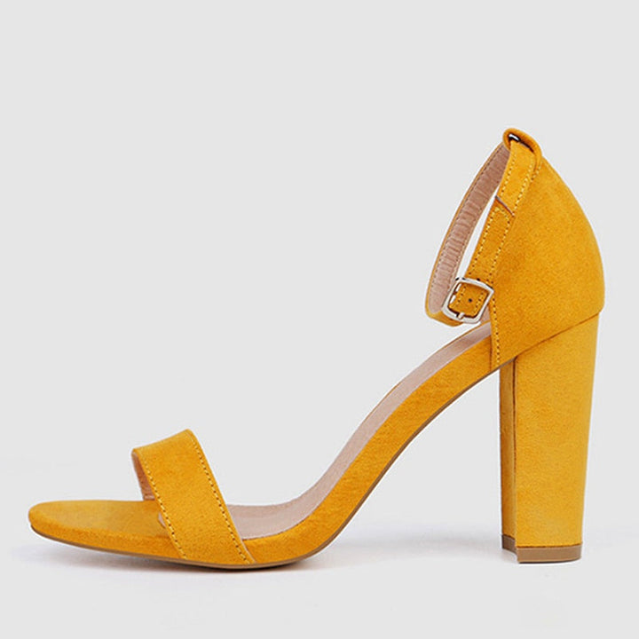 High heels women Apparel & Accessories > Shoes fashion white yellow block heels