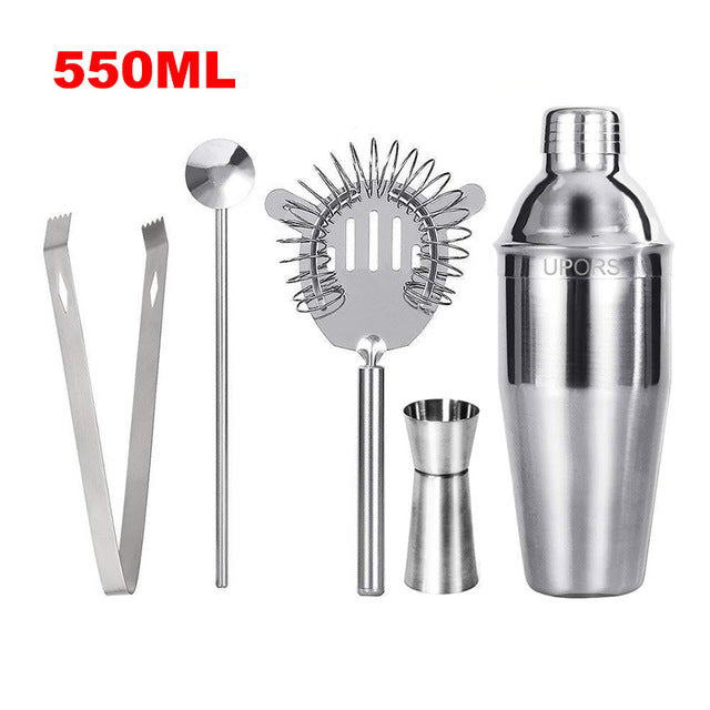 Cocktail shaker 550ml 750ml stainless steel wine martini boston mixer for bar