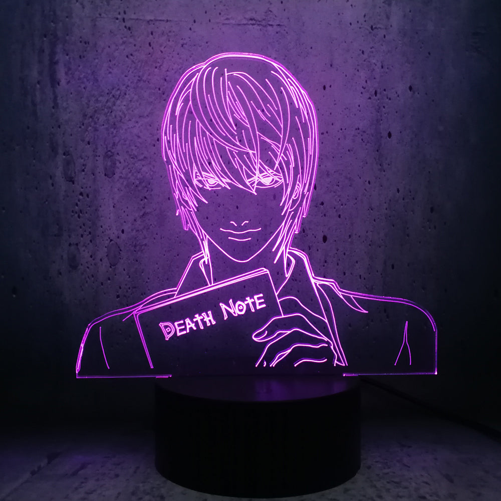 Led night light movie role yagami teenager room moon lava décor