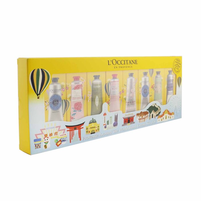 l'OCCITANE - Provence Around the World Hand Cream Kit of 8: (2xShea Butter + 1x Rose, Cherry Blossom, Lavender, Peony, Almond, V