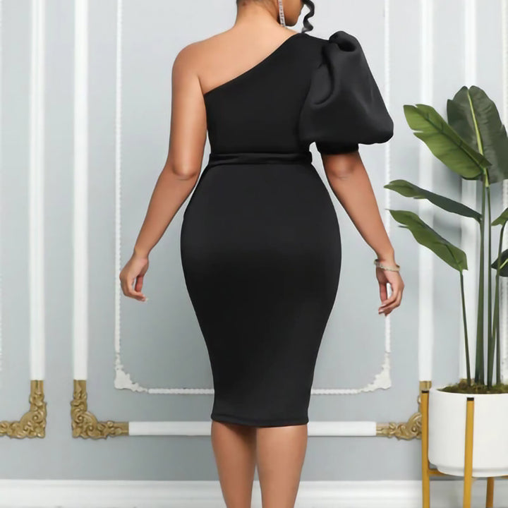 New style clothing women elegant ruffle cocktail dress one shoulder