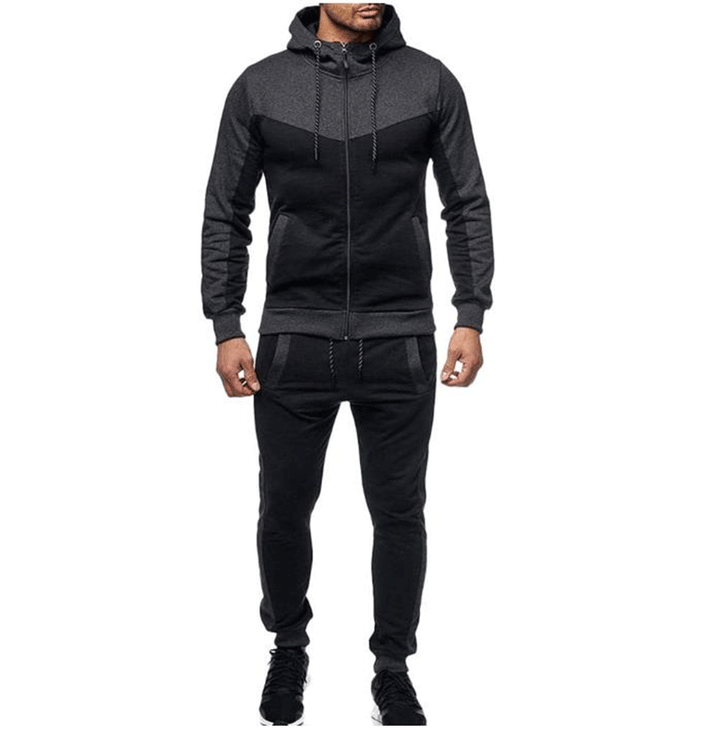 EVERLAND OEM Men S Fleece Sweat Suits Sets Bulk Vendor 2 Piece Jogging Sets Hood Reflective Customised Tracksuits