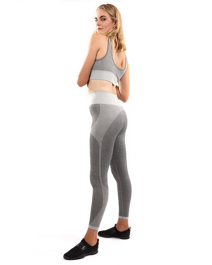 Isalda Seamless Leggings & Sports Bra Set - Grey