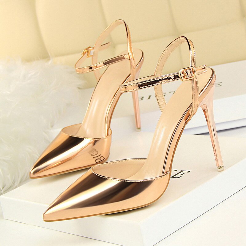 High heels women party Apparel & Accessories > Shoes pointed toe fashions black blue gold