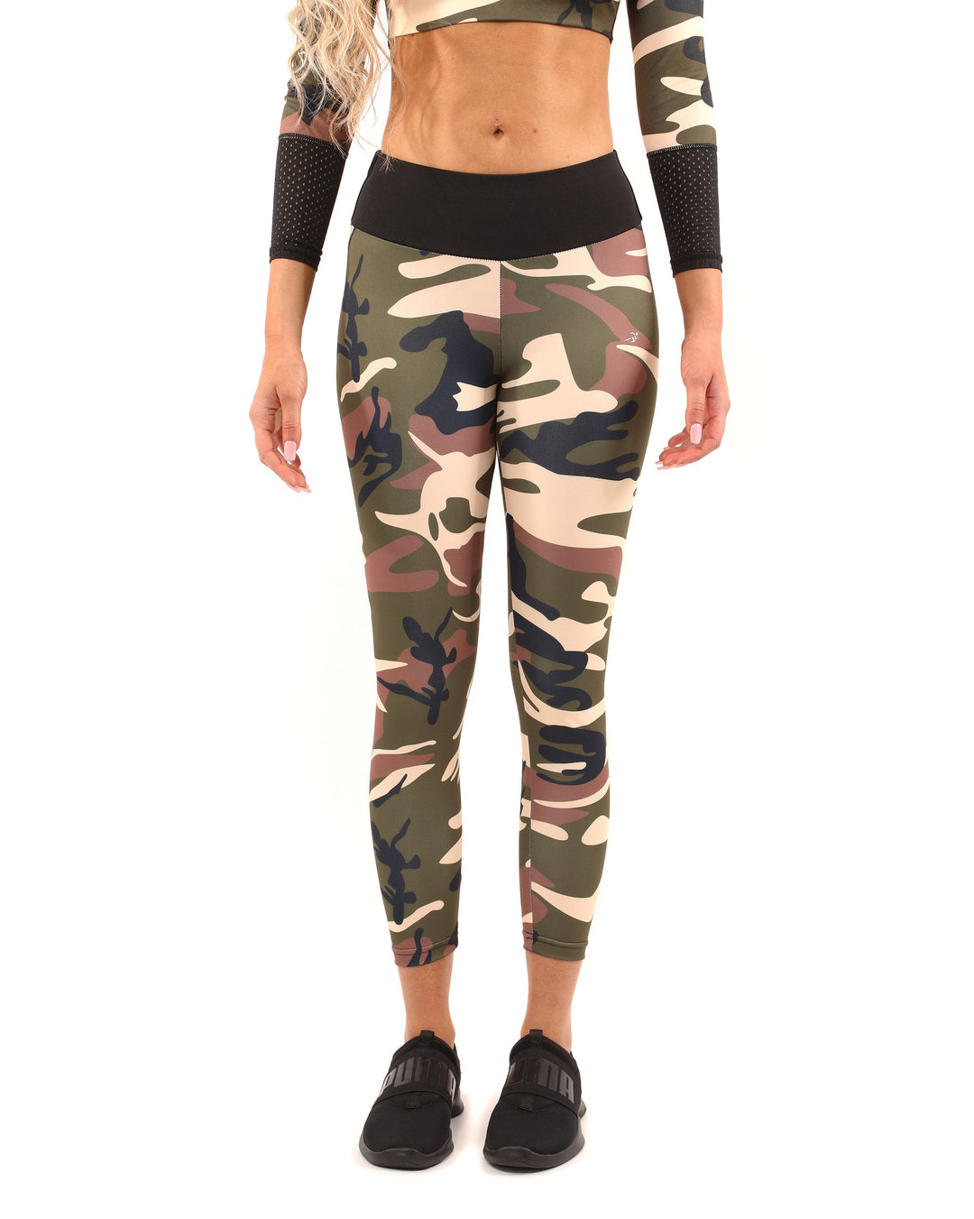 Virginia Camouflage Set - Leggings & Sports Bra - Brown/Green