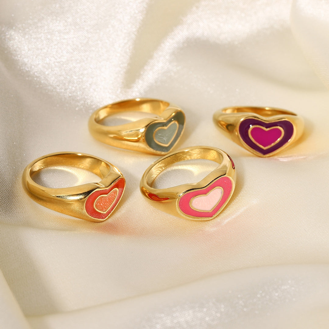 Stainless steel colorful gold plated rings jewelry