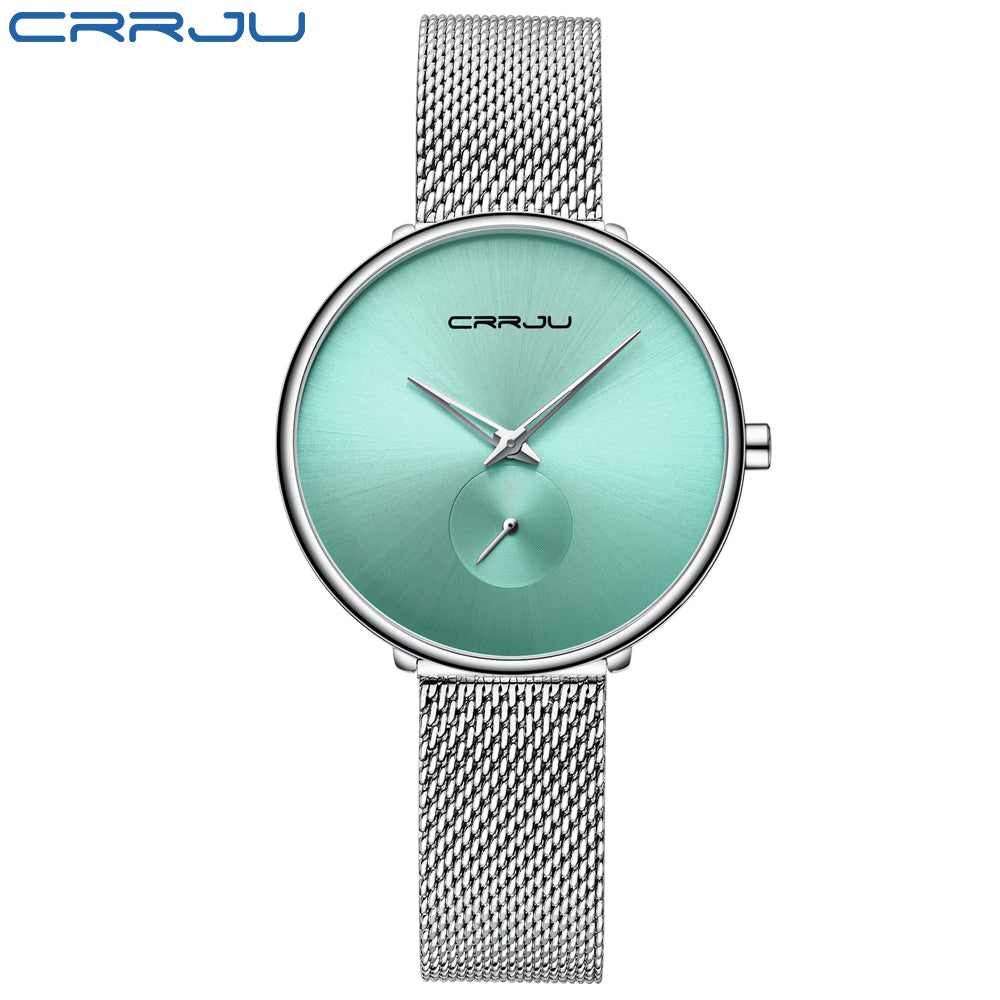 Mesh gold band quartz womens watches