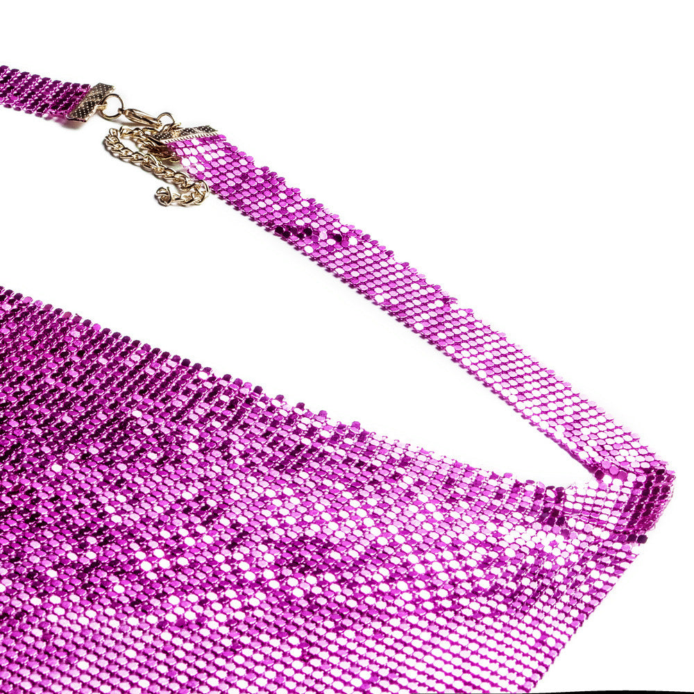 Crystal slits rhinestone womens dress halter beach wear
