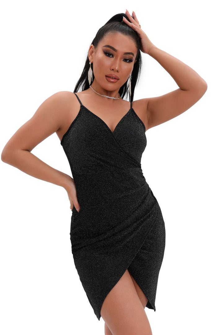 Party wear v neck slip dresses for ladies club stylish clothing