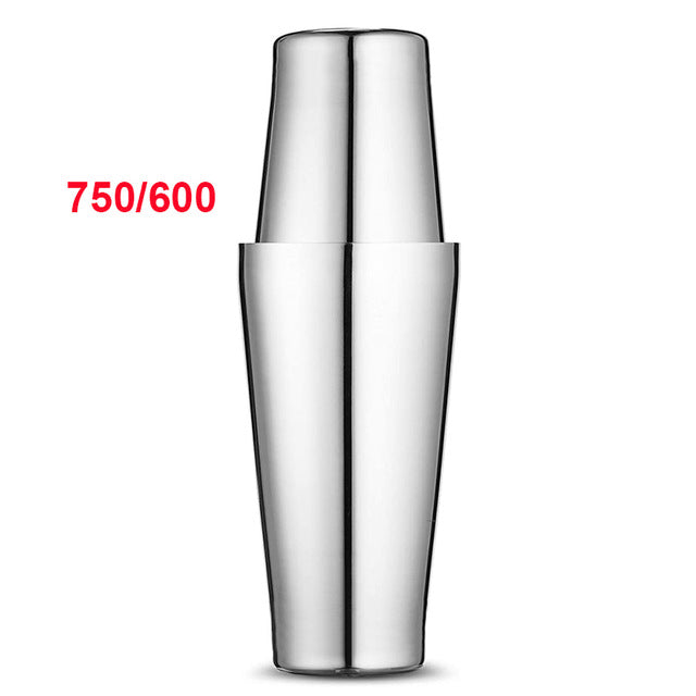 Cocktail shaker 550ml 750ml stainless steel wine martini boston mixer for bar