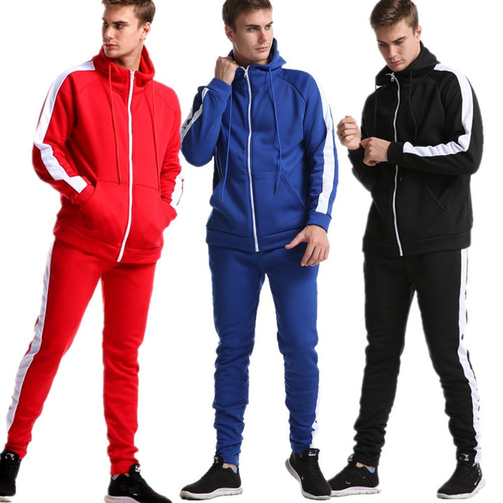 High Performance Men's Fashion Sport Sportswear Jogging Casual Hoodie Coat With Zip Sweatshirt Tracksuit Men's Gym Fitness Set