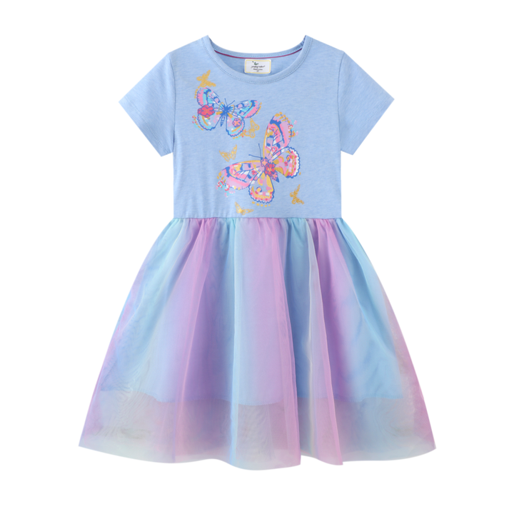 Baby Girl Dress With Animal Applique Vestidos Striped Cotton Kids Unicorn Party Dresses for Girls Clothes Casual Dress 2-7y