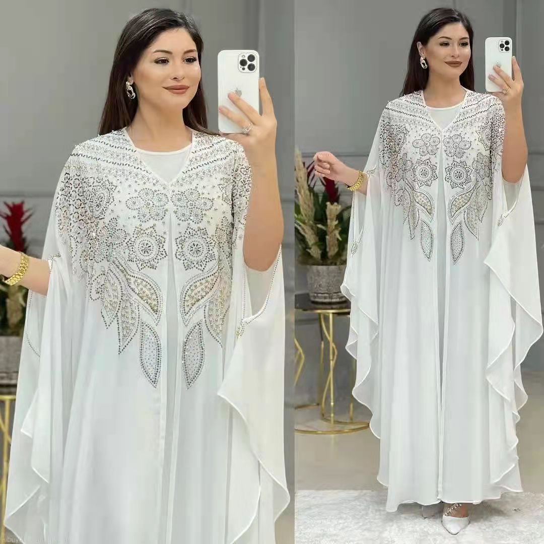 Womens plus size chiffoni robe muslim maxi dress