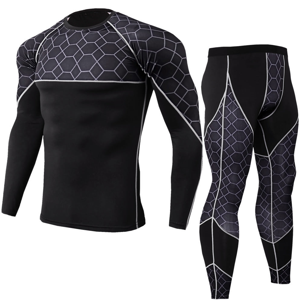 2021 New Compression Men's Sports Suits Quick Dry Running Sets Men T Shirt Pants Fitness Clothes Gym Training Jogging Sport Suit