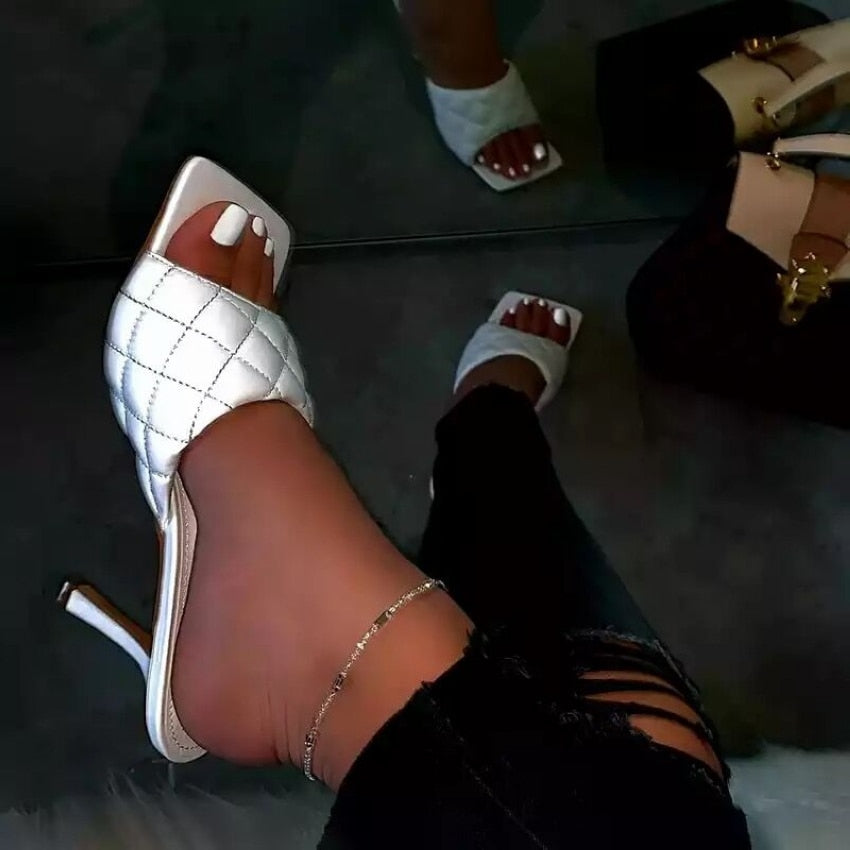 Women thin high heels sandals square toe Apparel & Accessories > Shoes