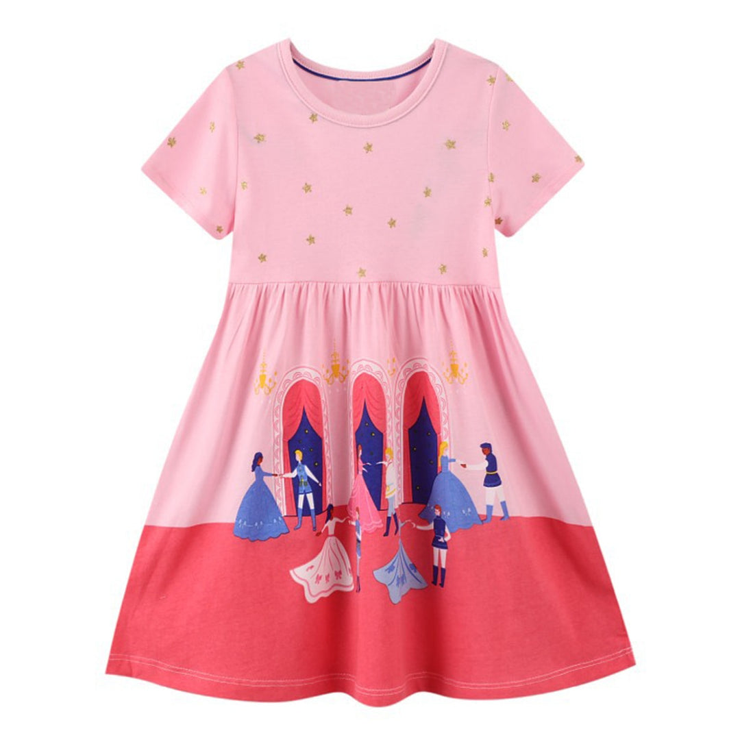 Baby Girl Dress With Animal Applique Vestidos Striped Cotton Kids Unicorn Party Dresses for Girls Clothes Casual Dress 2-7y