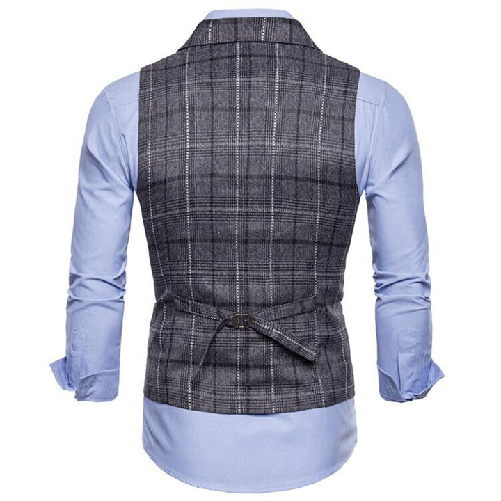 Mens Vest Casual Business Suit Vests Lattice Waistcoat Sleeveless Smart Top