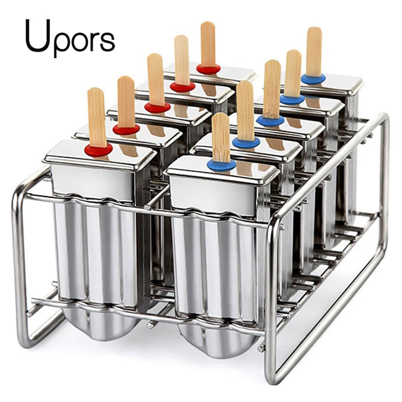 Stainless steel popsicle ice cream lolly mold with holder