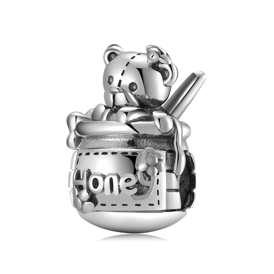 Designer 925 Sterling Silver Alphabet Honey Jar Bear Charm Cute Bead DIY Women Jewelry & Accessories Fit Original Women Bracelet