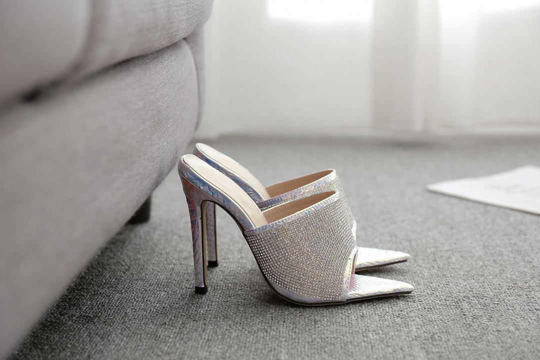 Apparel & Accessories > Shoes glitter fashion slipper high heels