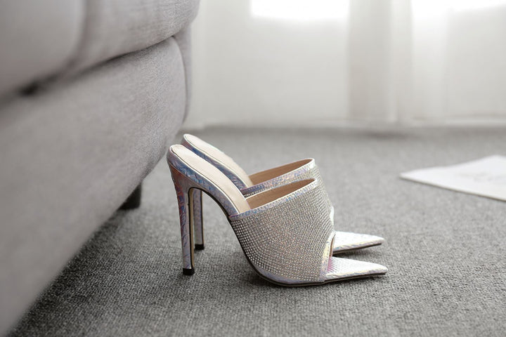 Apparel & Accessories > Shoes glitter fashion slipper high heels