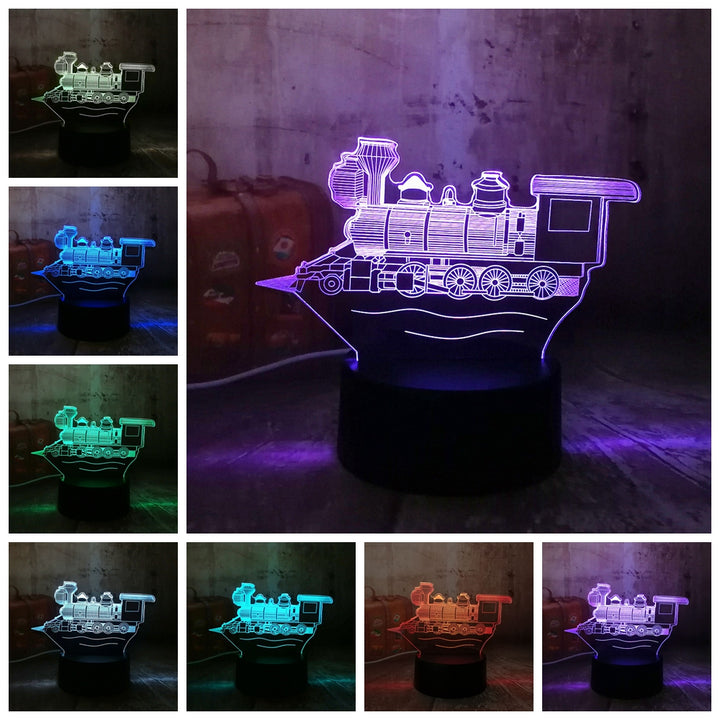 Remote control jeep car 7 color dimming gradient rgb 3d led night lamp décor