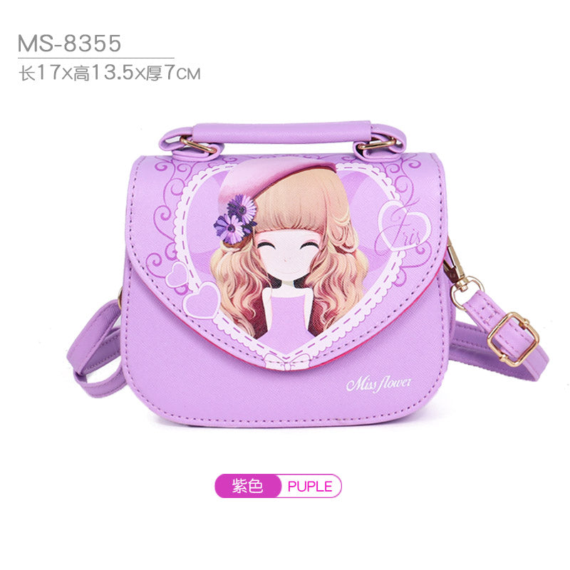 KAMIDA Fashion Cartoon Kids Handbags Purse Little Girls Leather Crossbody Hand Bags PU Mini Shoulder Bag for Children Gift