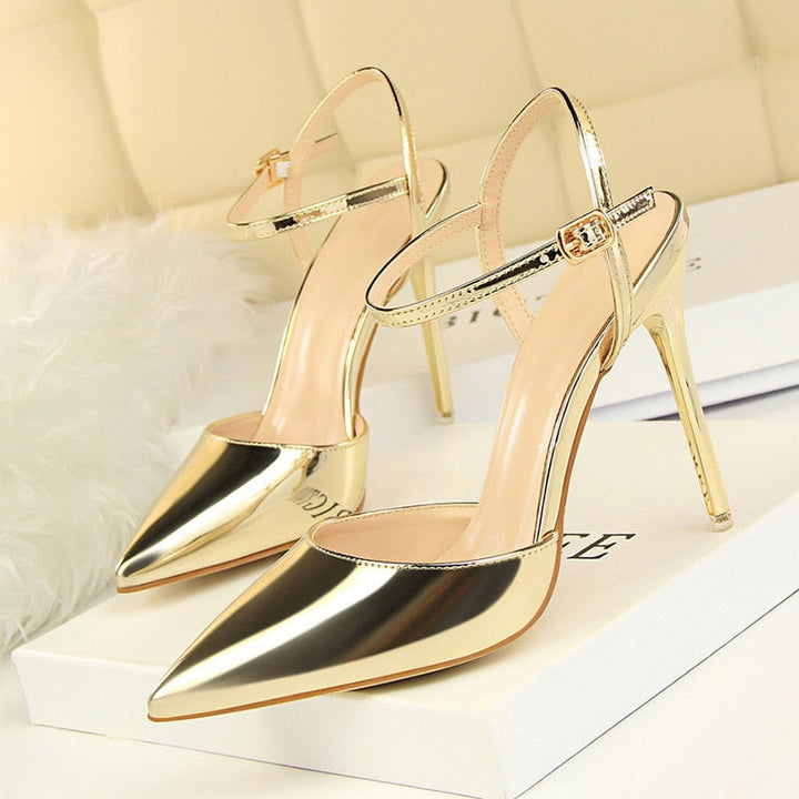 High heels women party Apparel & Accessories > Shoes pointed toe fashions black blue gold