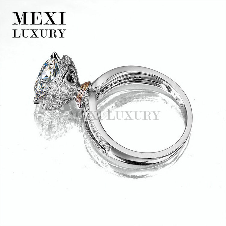 Messi Jewelry Wedding Ring 14K Gold Rings China 2ct Main Stone 4 Prong Setting Moissanite Ring Jewelry for Women