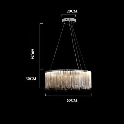 Modern Light Luxury Lamp Bar Rose Gold Dimmable Tassel Restaurant Chandelier