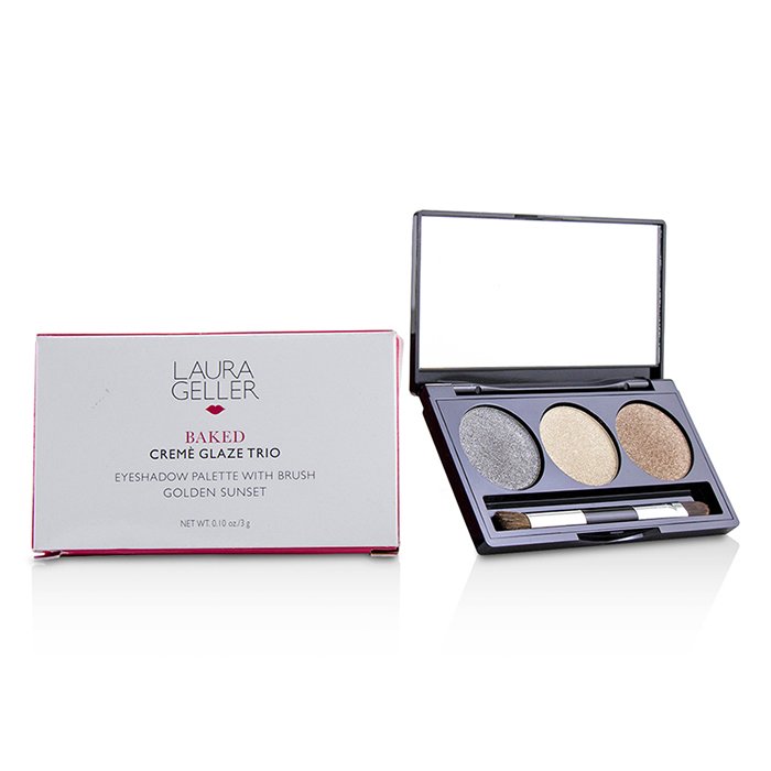 LAURA GELLER - Baked Cream Glaze Trio Eyshadow Palette With Brush 3g/0.1oz