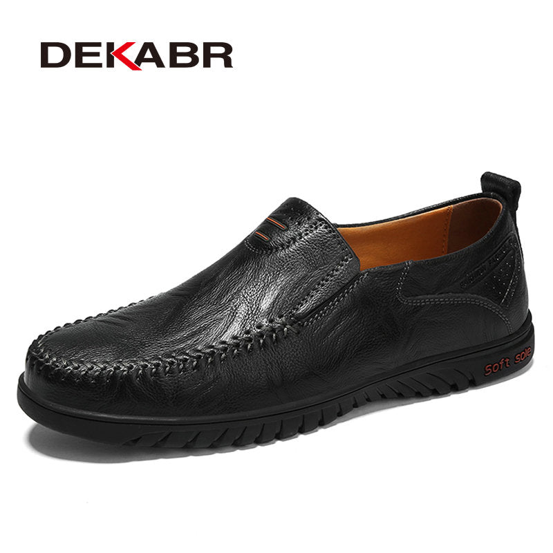 DEKABR Men Shoes Genuine Leather Comfortable Men Casual Shoes Footwear Chaussures Flats Men Slip on Lazy Shoes Zapatos Hombre