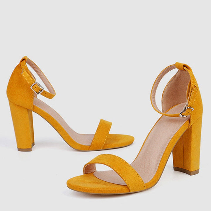 High heels women Apparel & Accessories > Shoes fashion white yellow block heels