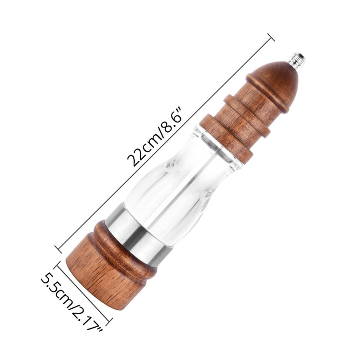 Wooden salt and pepper set adjustable coarseness ceramic grinder