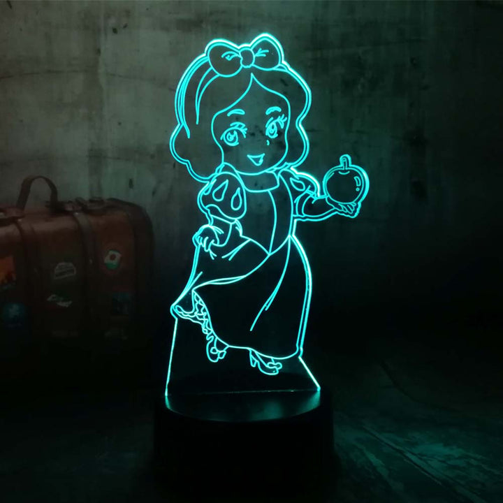 Remote control beautiful queen elsa 3d visual led lamp décor