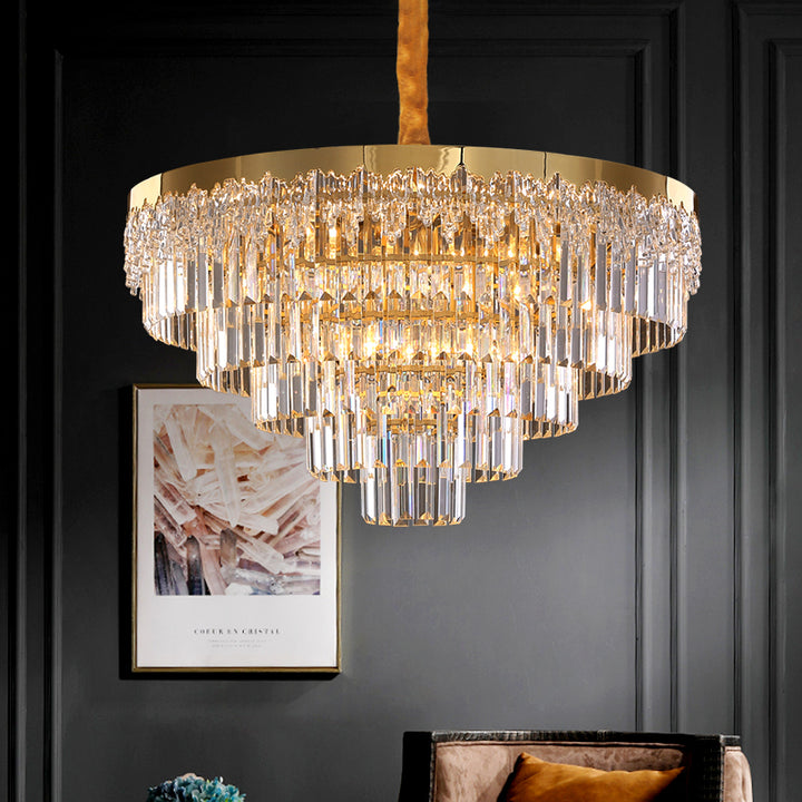 2021 Beautiful Hotel Living Room Bedroom Decoration Pendant Light Fixture Gold K9 Crystal Glass New Classic Chandelier