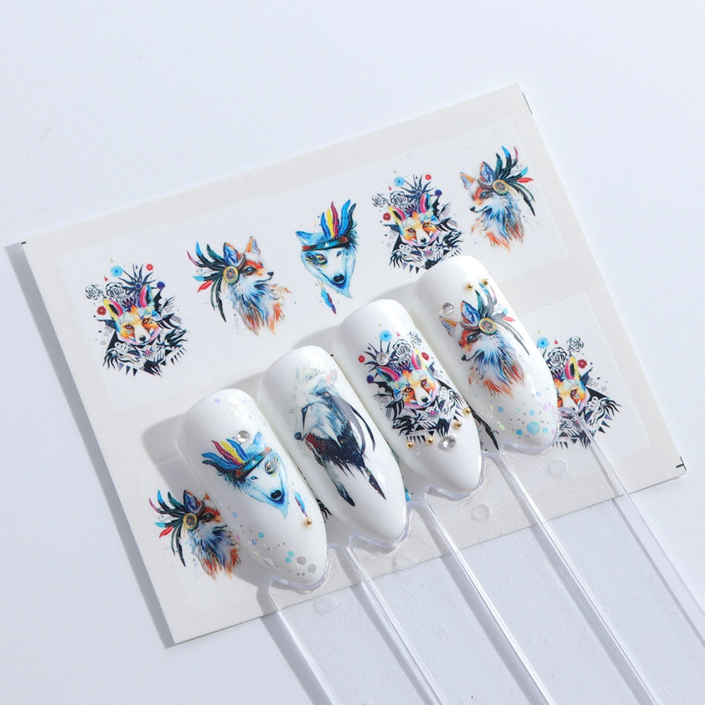 1 sheets white flower beauty nail art decals french tips water transfer tattoos stickers