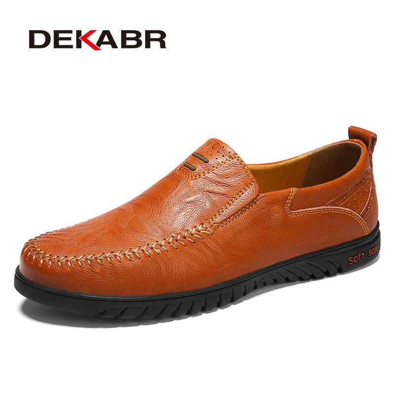 DEKABR Men Shoes Genuine Leather Comfortable Men Casual Shoes Footwear Chaussures Flats Men Slip on Lazy Shoes Zapatos Hombre