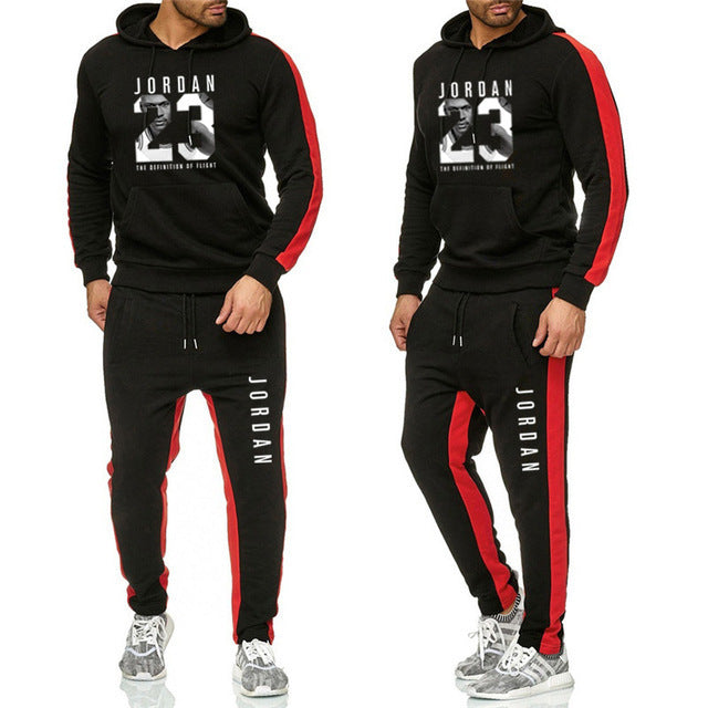 Wholesale New Men's Plus Size Fall and Winter Sweater Suit High Quality Running Fitness Sports Leisure Hooded Sweatsuit for Men