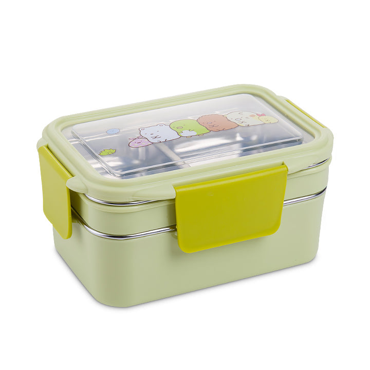 Cartoon lunch box stainless steel double layer food container for kids