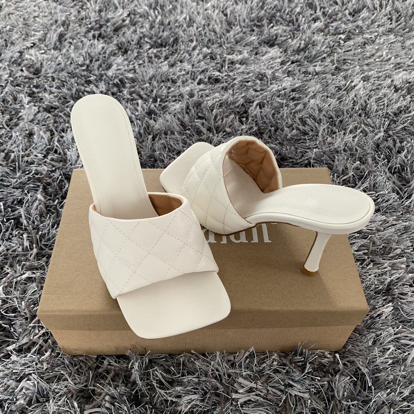 Women thin high heels sandals square toe Apparel & Accessories > Shoes